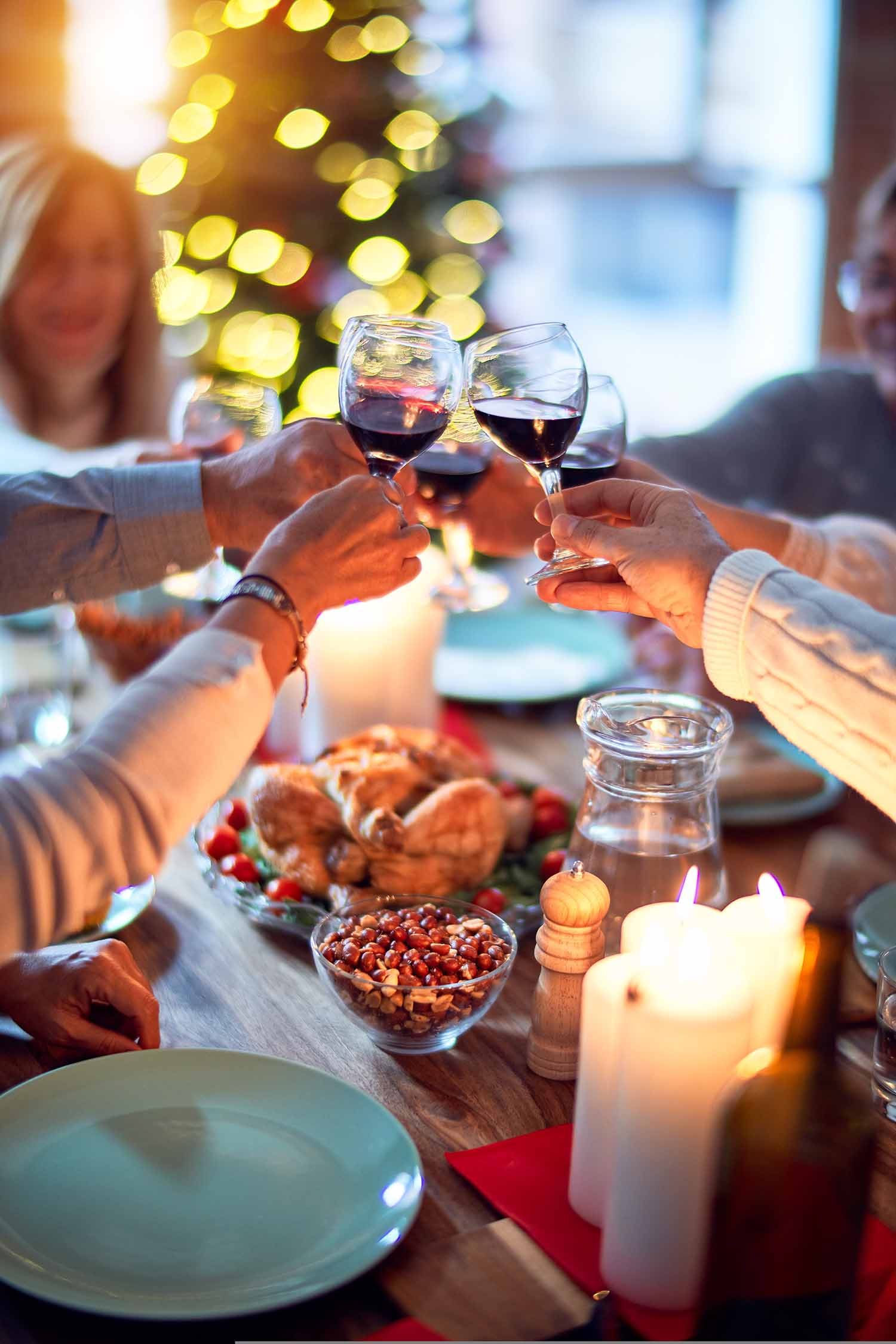 Wine glasses new years celebration